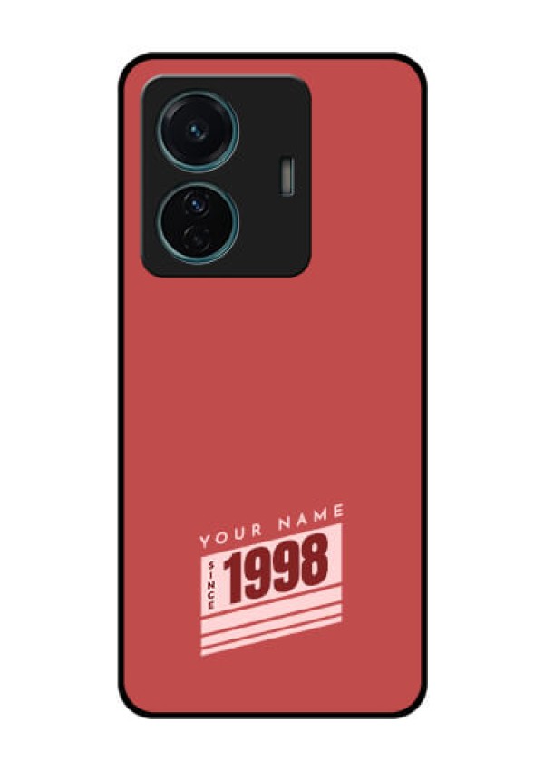 Vivo T1 Pro 5G Custom Glass Phone Case - Red custom year of birth Design
