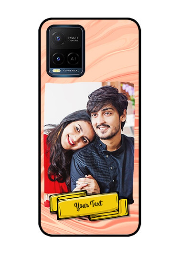 Vivo T1X Personalized Glass Phone Case - Marble Texture Design