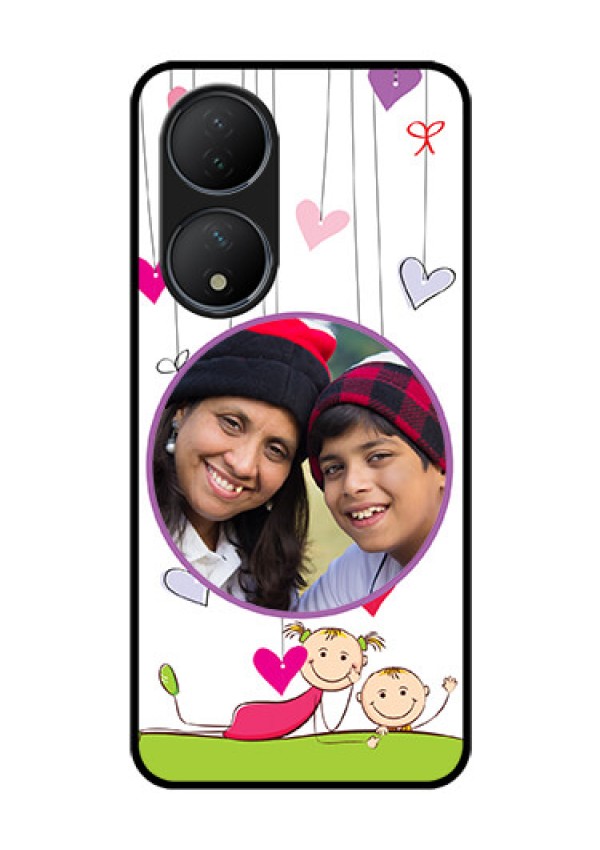 Vivo T2 5G Photo Printing on Glass Case - Cute Kids Phone Case Design