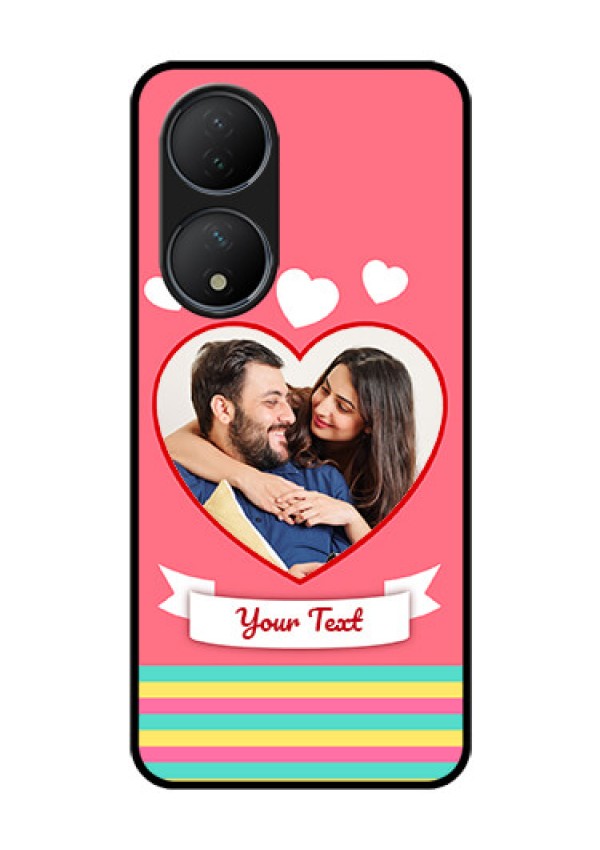 Vivo T2 5G Photo Printing on Glass Case - Love Doodle Design