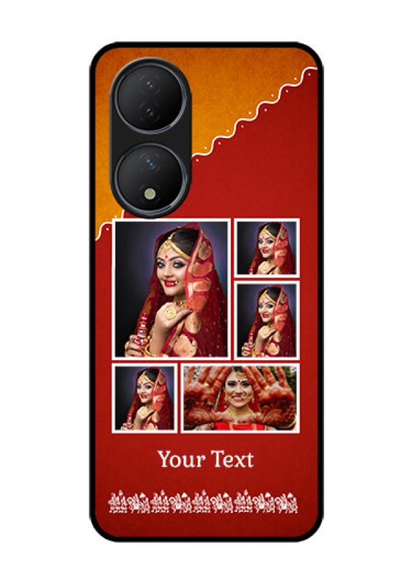 Vivo T2 5G Personalized Glass Phone Case - Wedding Pic Upload Design