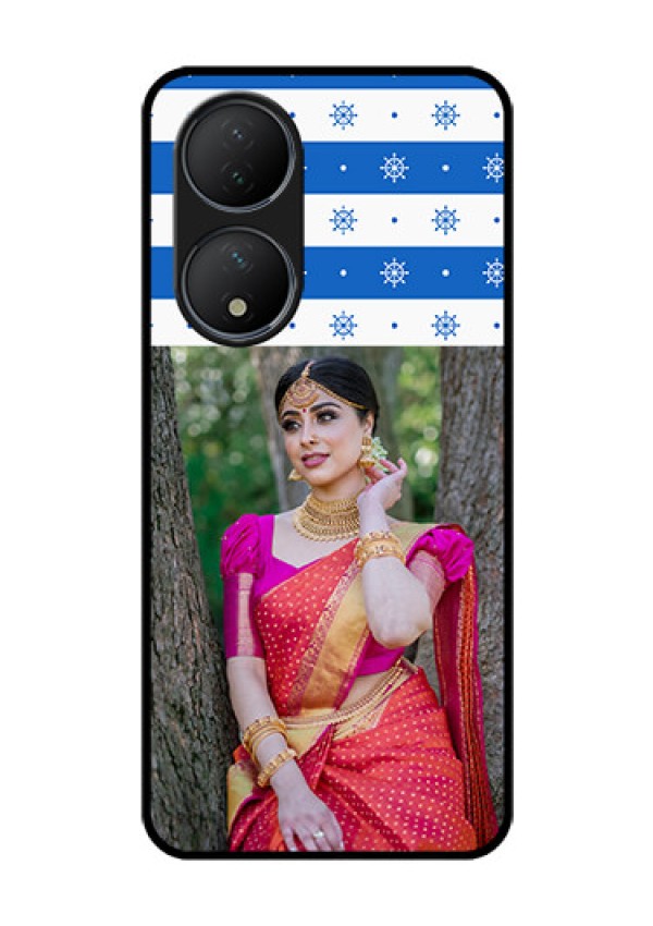 Vivo T2 5G Photo Printing on Glass Case - Snow Pattern Design
