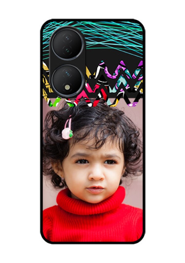 Vivo T2 5G Personalized Glass Phone Case - Neon Abstract Design