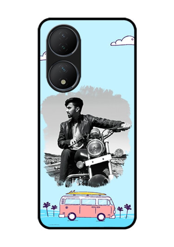 Vivo T2 5G Photo Printing on Glass Case - Travel & Adventure Design