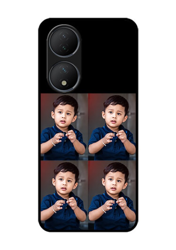 Vivo T2 5G 4 Image Holder on Glass Mobile Cover