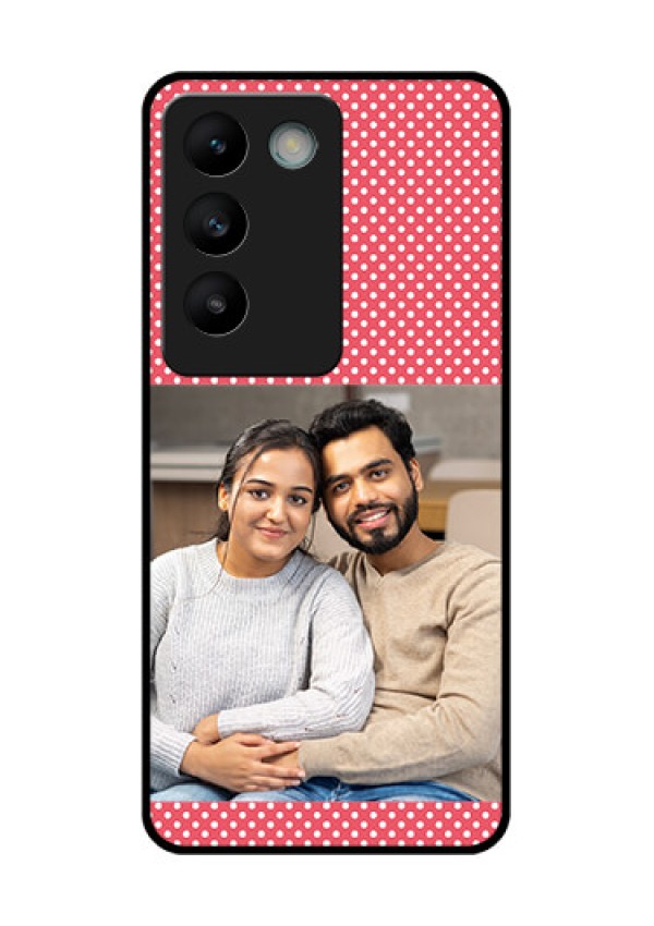 Vivo T3 5G Custom Glass Phone CaseWhite Dotted Design