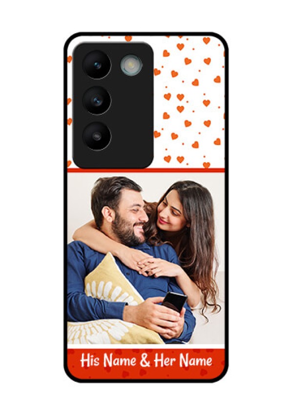 Vivo T3 5G Custom Glass Phone CaseOrange Love Symbol Design