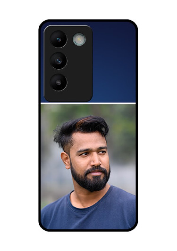 Vivo T3 5G Custom Glass Phone CaseSimple Royal Blue Design