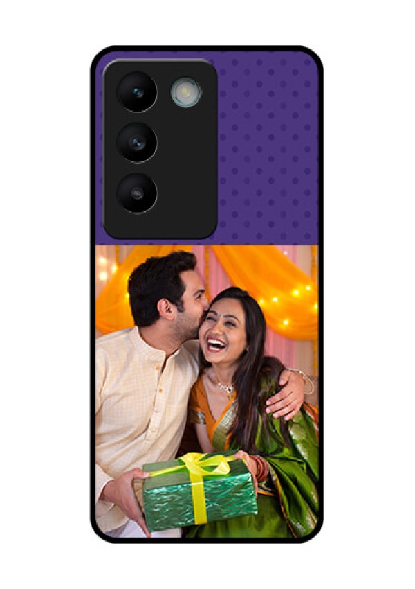 Vivo T3 5G Custom Glass Phone CaseViolet Colored Pattern Design