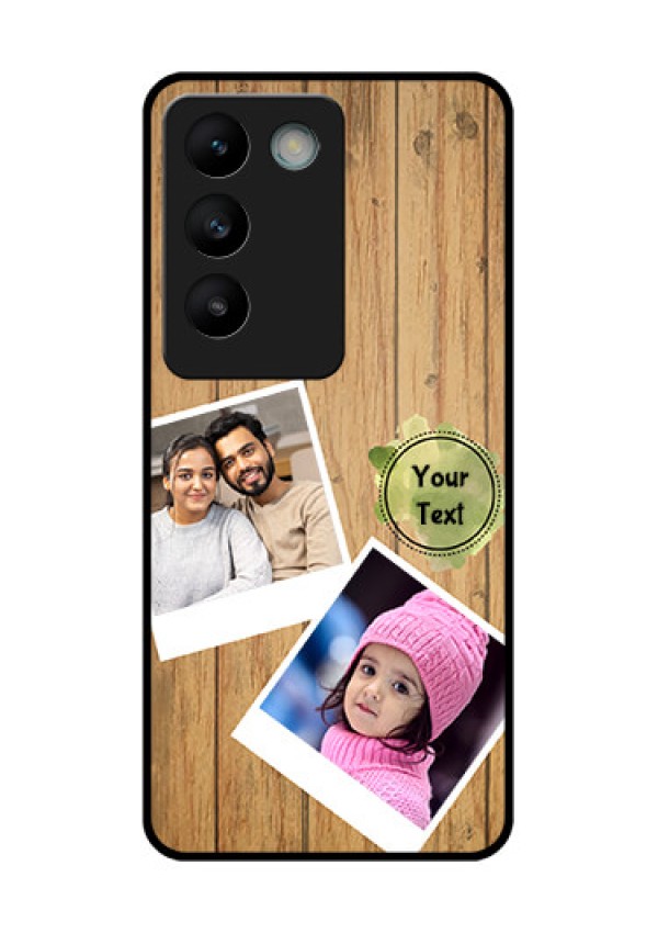 Vivo T3 5G Custom Glass Phone CaseWooden Texture Design