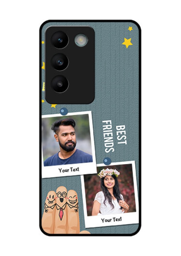 Vivo T3 5G Custom Glass Phone CaseSticky Frames And Friendship Design