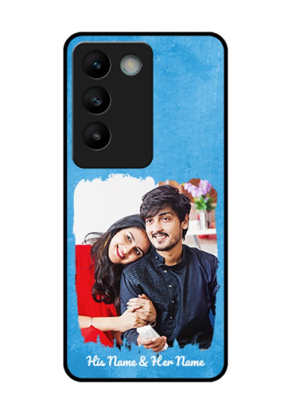 Vivo T3 5G Custom Glass Phone Case - Blue Color Vintage Design