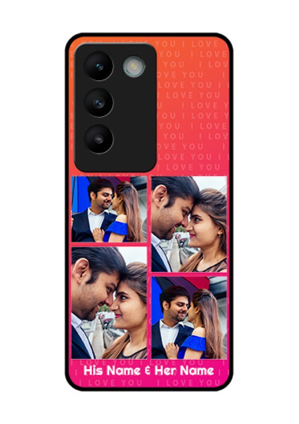 Vivo T3 5G Custom Glass Phone CaseI Love You Pink Design