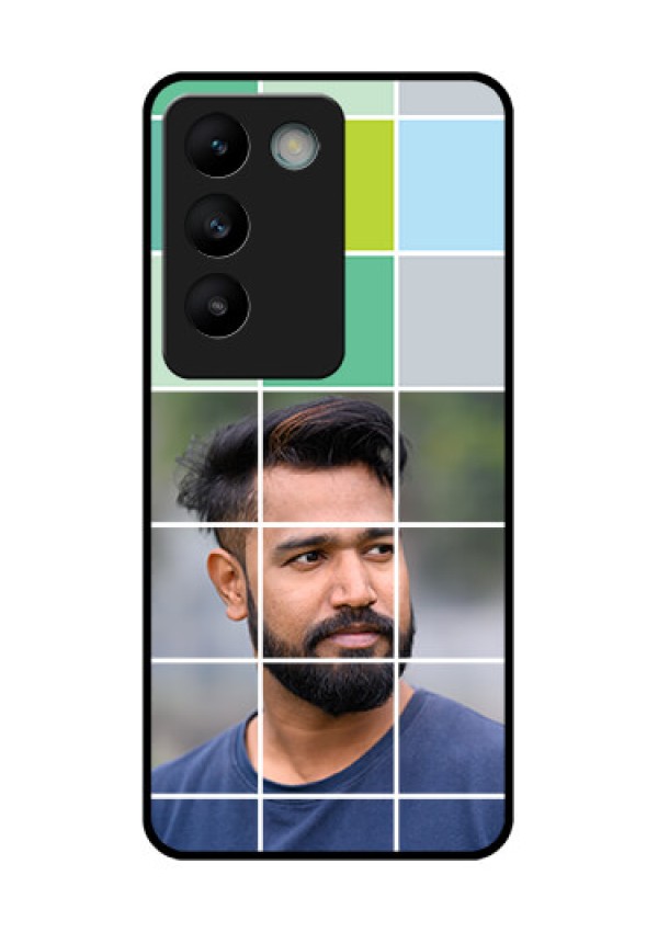 Vivo T3 5G Custom Glass Phone CaseWith White Box Pattern