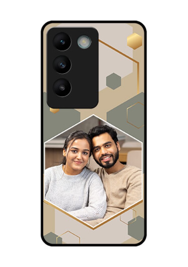 Vivo T3 5G Custom Glass Phone CaseStylish Hexagon Pattern Design