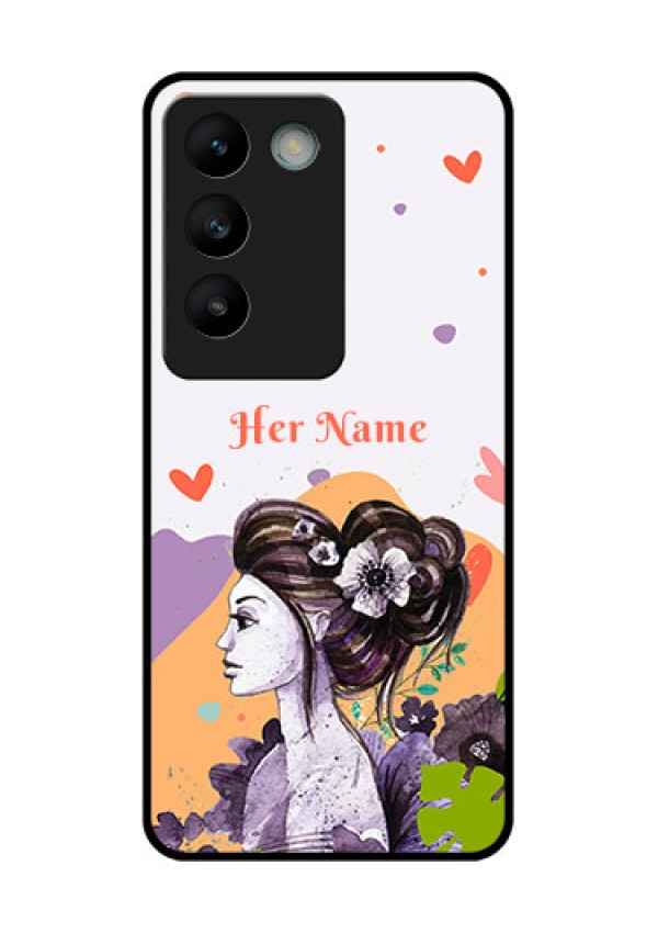 Vivo T3 5G Custom Glass Phone CaseWoman And Nature Design
