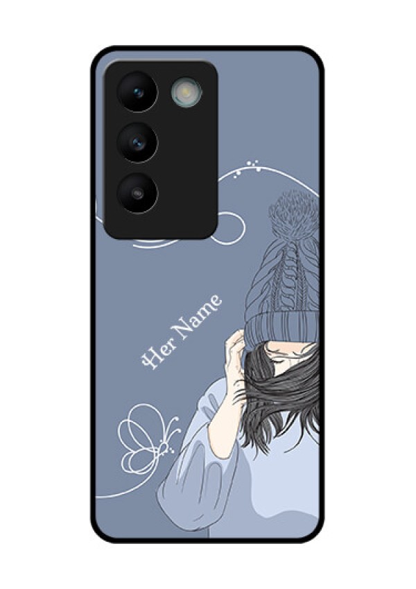 Vivo T3 5G Custom Glass Phone CaseGirl In Winter Outfit Design