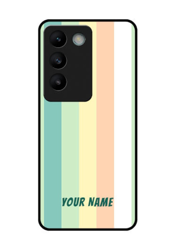 Vivo T3 5G Custom Glass Phone CaseMulti - Colour Stripes Design