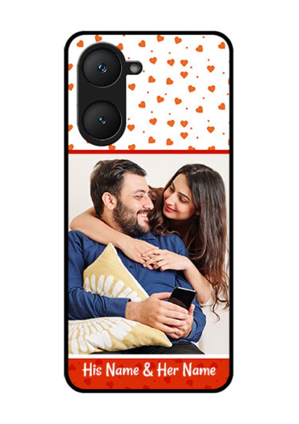 Vivo T3 Lite 5G Custom Glass Phone Case - Orange Love Symbol Design