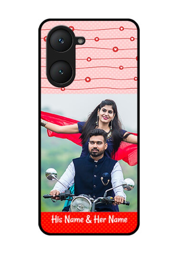 Vivo T3 Lite 5G Custom Glass Phone Case - Red Pattern Case Design