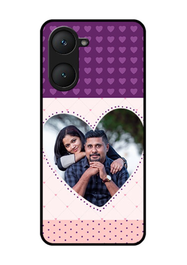 Vivo T3 Lite 5G Custom Glass Phone Case - Violet Love Dots Design