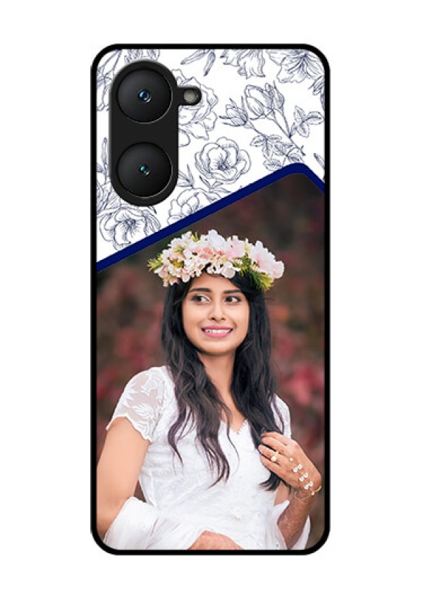 Vivo T3 Lite 5G Custom Glass Phone Case - Classy Floral Design