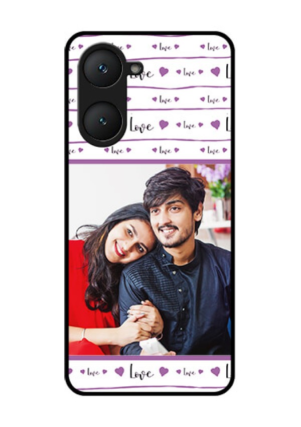 Vivo T3 Lite 5G Custom Glass Phone Case - Couples Heart Design