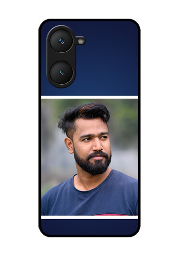 Vivo T3 Lite 5G Custom Glass Phone Case - Simple Royal Blue Design