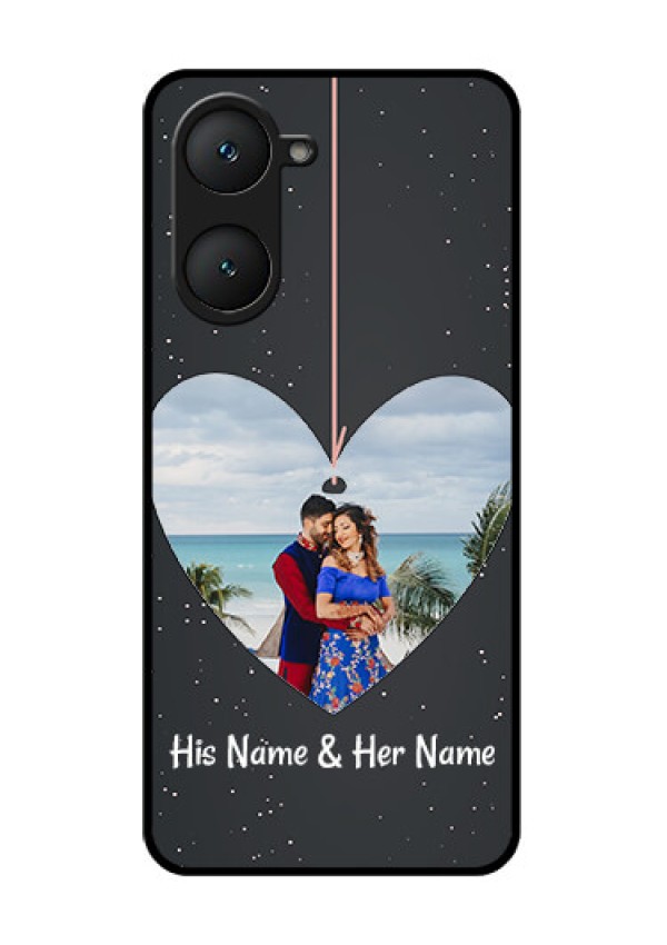 Vivo T3 Lite 5G Custom Glass Phone Case - Hanging Heart Design