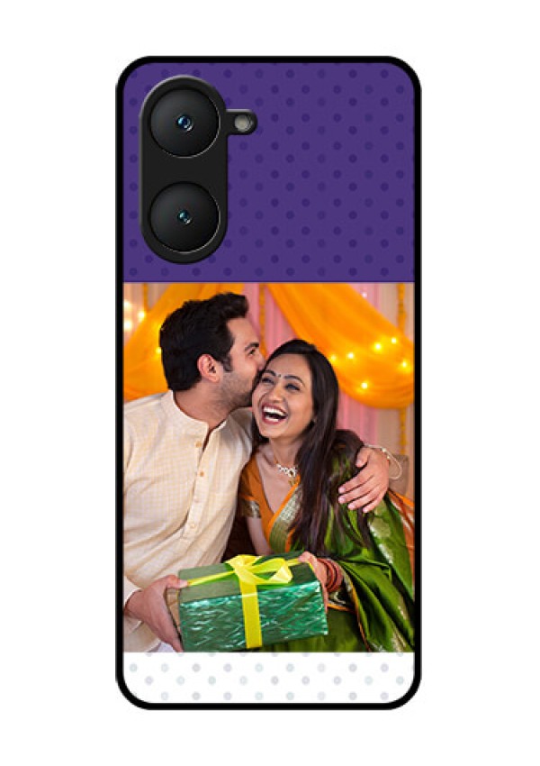 Vivo T3 Lite 5G Custom Glass Phone Case - Violet Colored Pattern Design