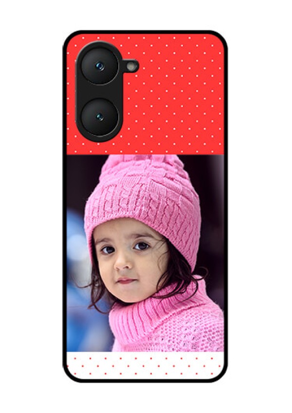 Vivo T3 Lite 5G Custom Glass Phone Case - Red Pattern Design