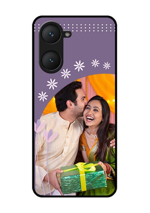 Vivo T3 Lite 5G Custom Glass Phone Case - Lavender Flowers Design