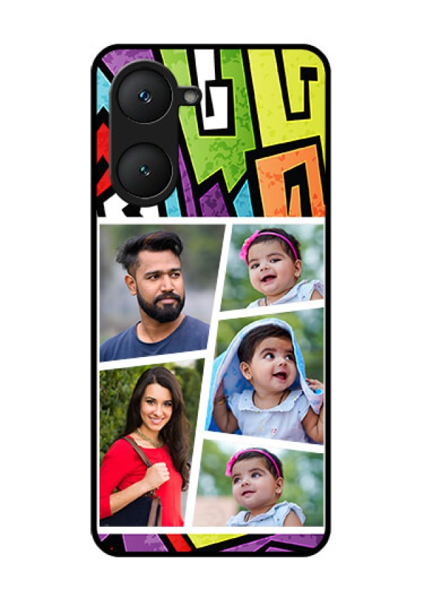 Vivo T3 Lite 5G Custom Glass Phone Case - Graffiti Pattern Design