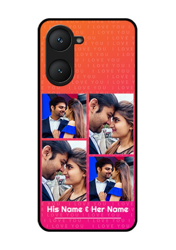 Vivo T3 Lite 5G Custom Glass Phone Case - I Love You Pink Design