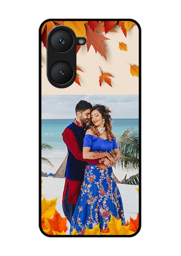 Vivo T3 Lite 5G Custom Glass Phone Case - Autumn Maple Leaves Design