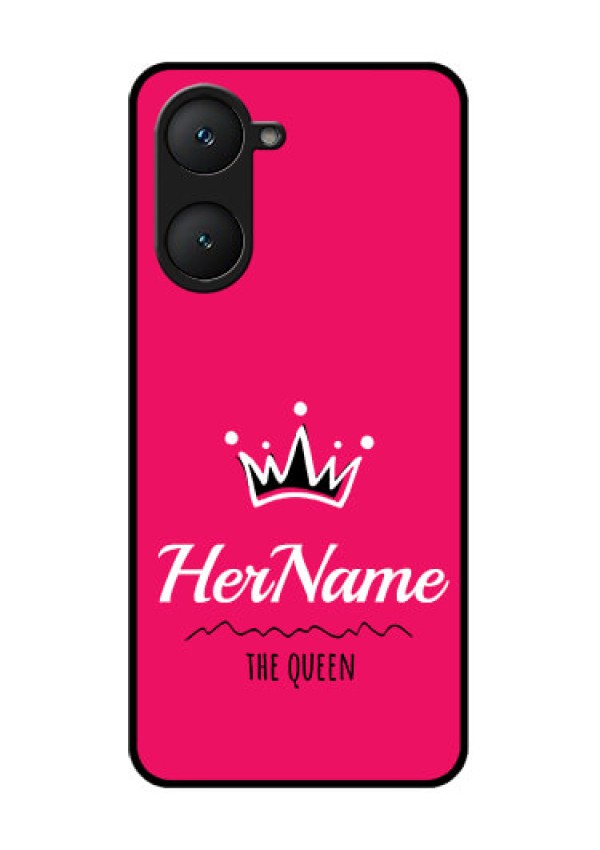 Vivo T3 Lite 5G Custom Glass Phone Case - Queen With Name Design