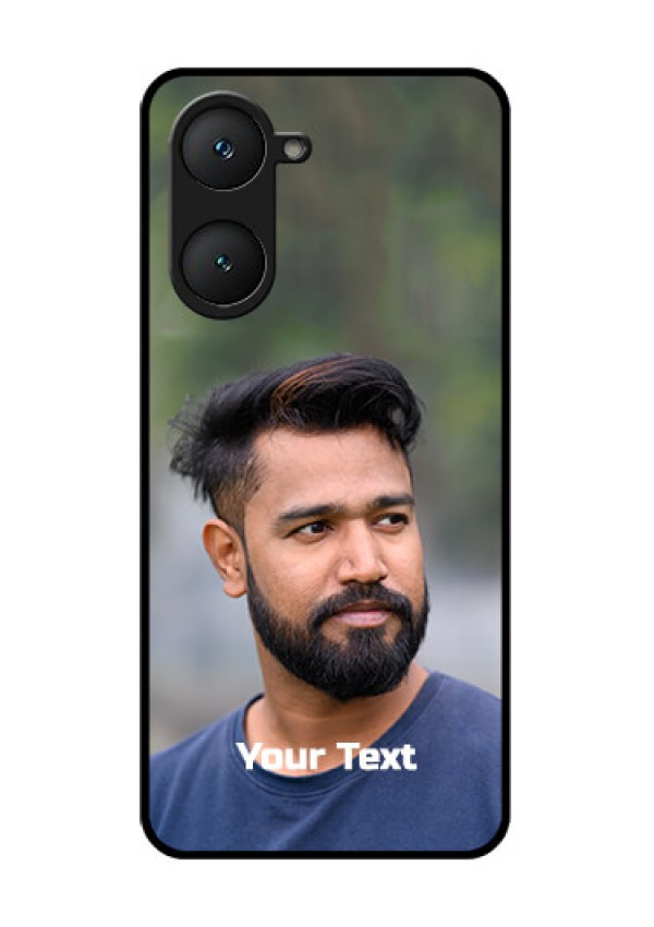 Vivo T3 Lite 5G Custom Glass Phone Case - Photo With Text Design