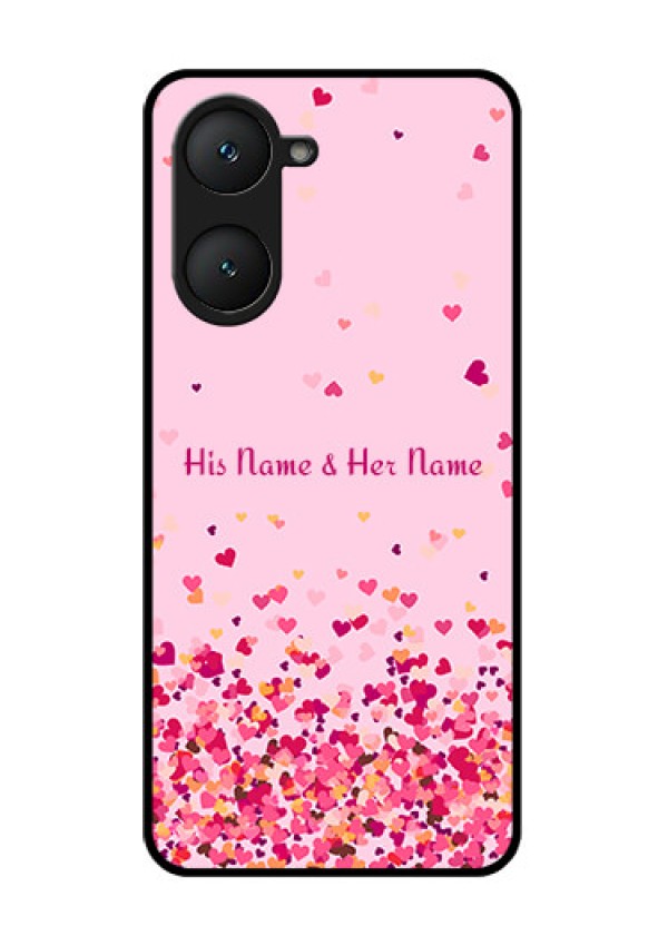Vivo T3 Lite 5G Custom Glass Phone Case - Floating Hearts Design