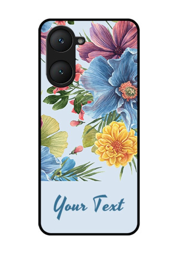 Vivo T3 Lite 5G Custom Glass Phone Case - Stunning Watercolored Flowers Painting Design