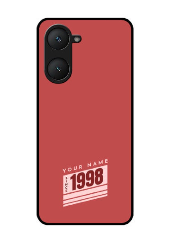 Vivo T3 Lite 5G Custom Glass Phone Case - Red Custom Year Of Birth Design