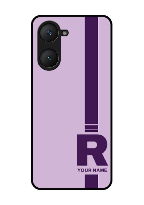 Vivo T3 Lite 5G Custom Glass Phone Case - Simple Dual Tone Stripe With Name Design