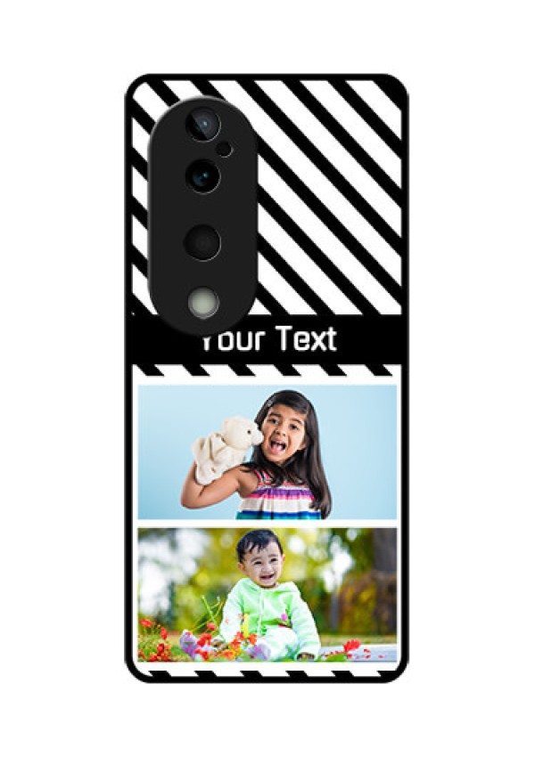 Vivo T3 Ultra Custom Glass Phone CaseBlack And White Stripes Design