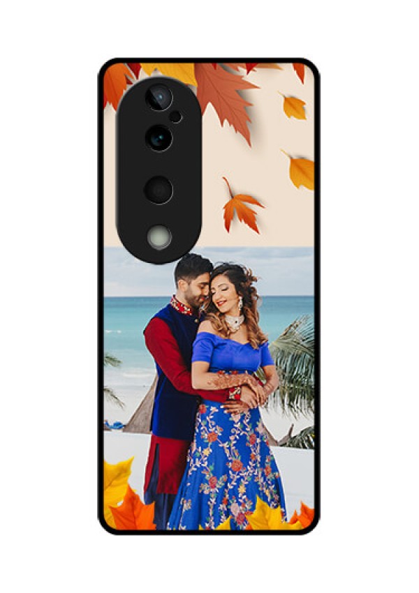 Vivo T3 Ultra Custom Glass Phone CaseAutumn Maple Leaves Design
