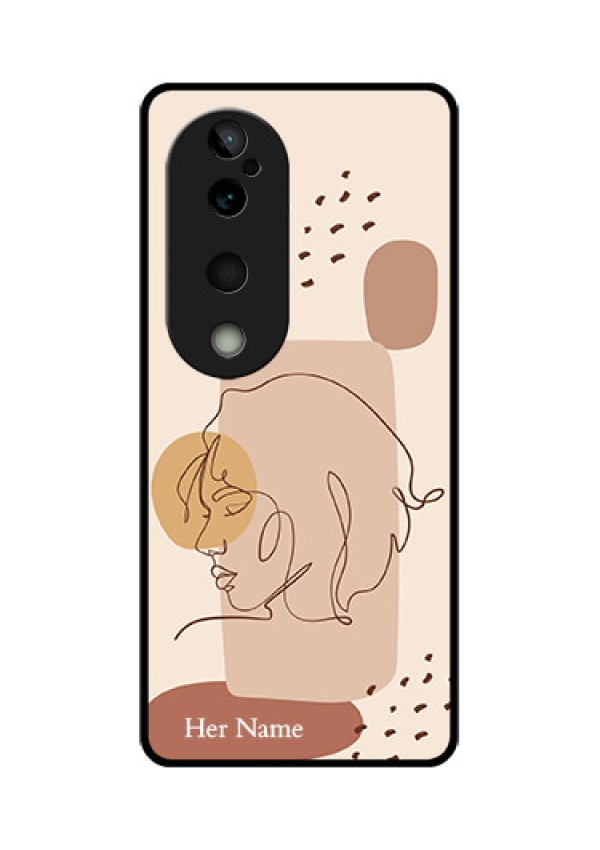 Vivo T3 Ultra Custom Glass Phone CaseCalm Woman Line Art Design
