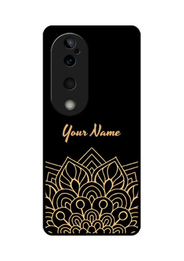 Vivo T3 Ultra Custom Glass Phone CaseGolden Mandala Design