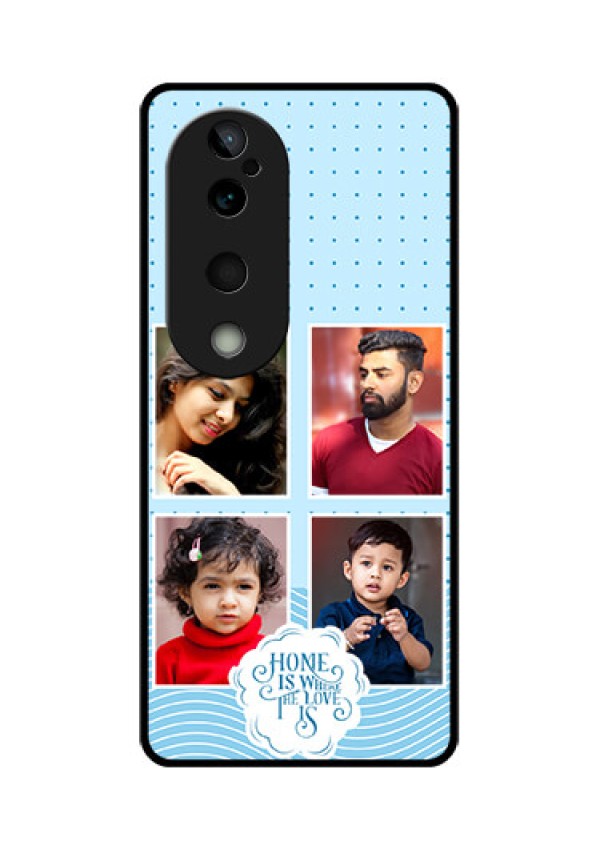 Vivo T3 Ultra Custom Glass Phone CaseCute Love Quote With 4 Pic Upload Design