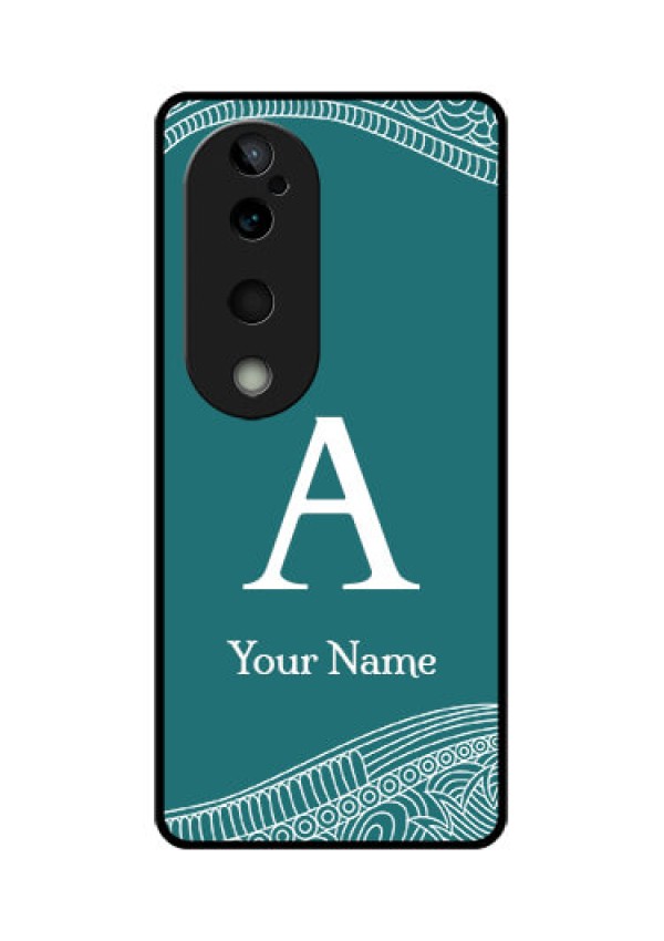 Vivo T3 Ultra Custom Glass Phone CaseLine Art Pattern With Custom Name Design