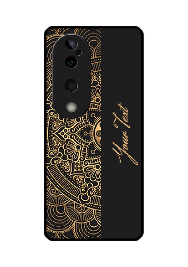 Vivo T3 Ultra Custom Glass Phone CaseMandala Art With Custom Text Design