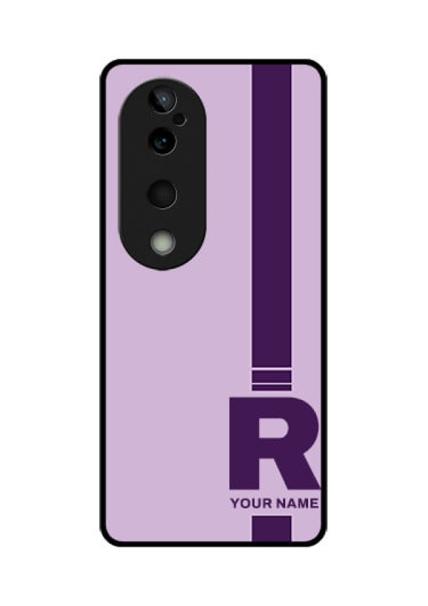 Vivo T3 Ultra Custom Glass Phone CaseSimple Dual Tone Stripe With Name Design