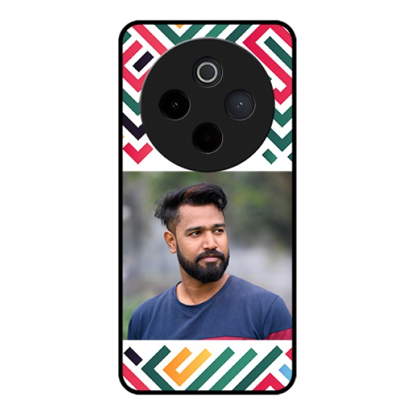 Vivo T4 5G Custom Glass Phone Case - Colorful Maze Pattern Design Vivo T4 5G Custom Glass Phone Case - Colorful Maze Pattern Design